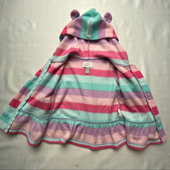Childrens Place Girls Fleece Multi-Stripe Full Front Zip-up Hoodie - Picture 5 of 16